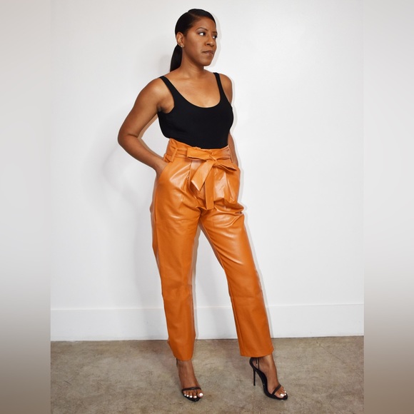 Pants - Burnt Orange Embers Paperbag Trouser